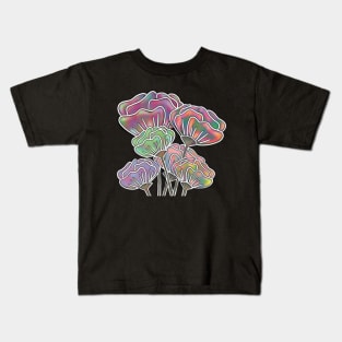 Rainbow Sherbet Stained Glass Bouquet Kids T-Shirt